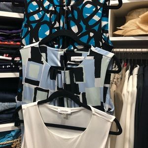 Lot of 3 Calvin Klein Sleeveless Career Blouses